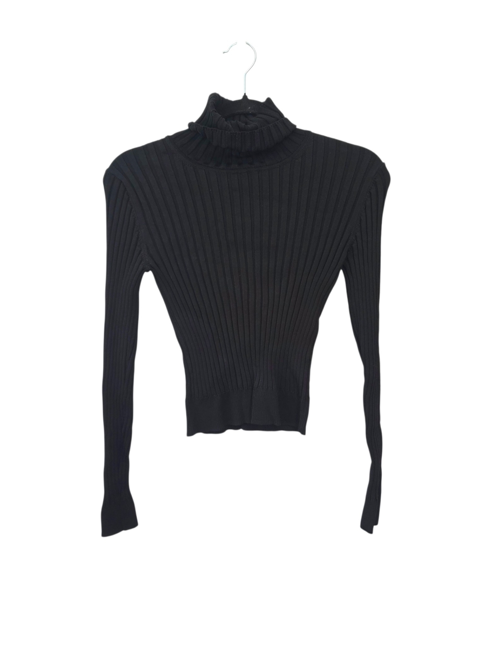 Babaton Aritzia Victor Black Ribbed Turtleneck Sweater Top Size Small